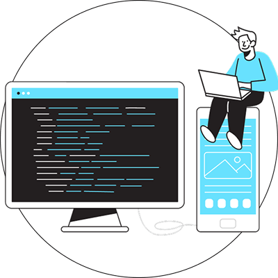 コーディング代行サービスを表すイラスト