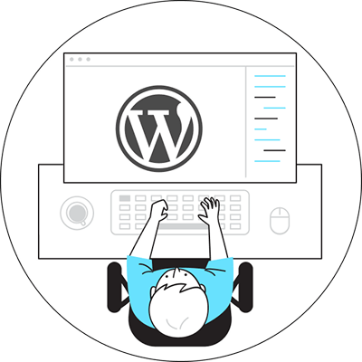Wordpress構築サービスを表すイラスト